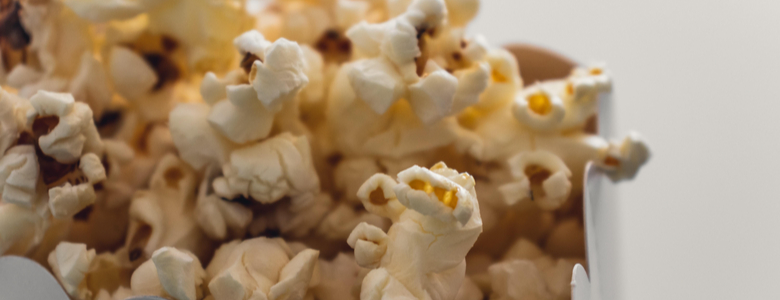 A tub of popcorn
