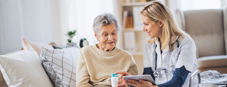 Lady in a care home